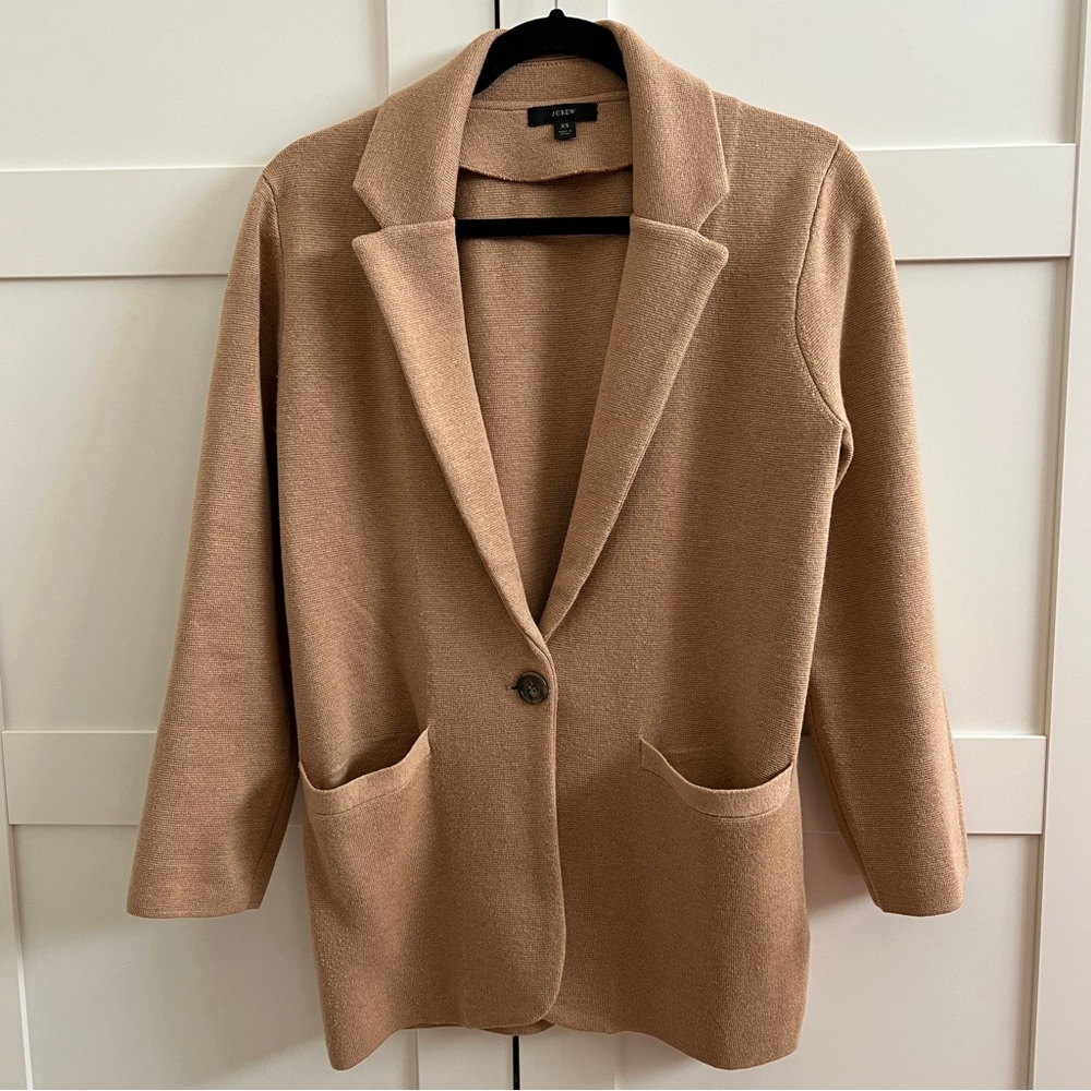 J.Crew Cecile relaxed sweater blazer. XS, Camel